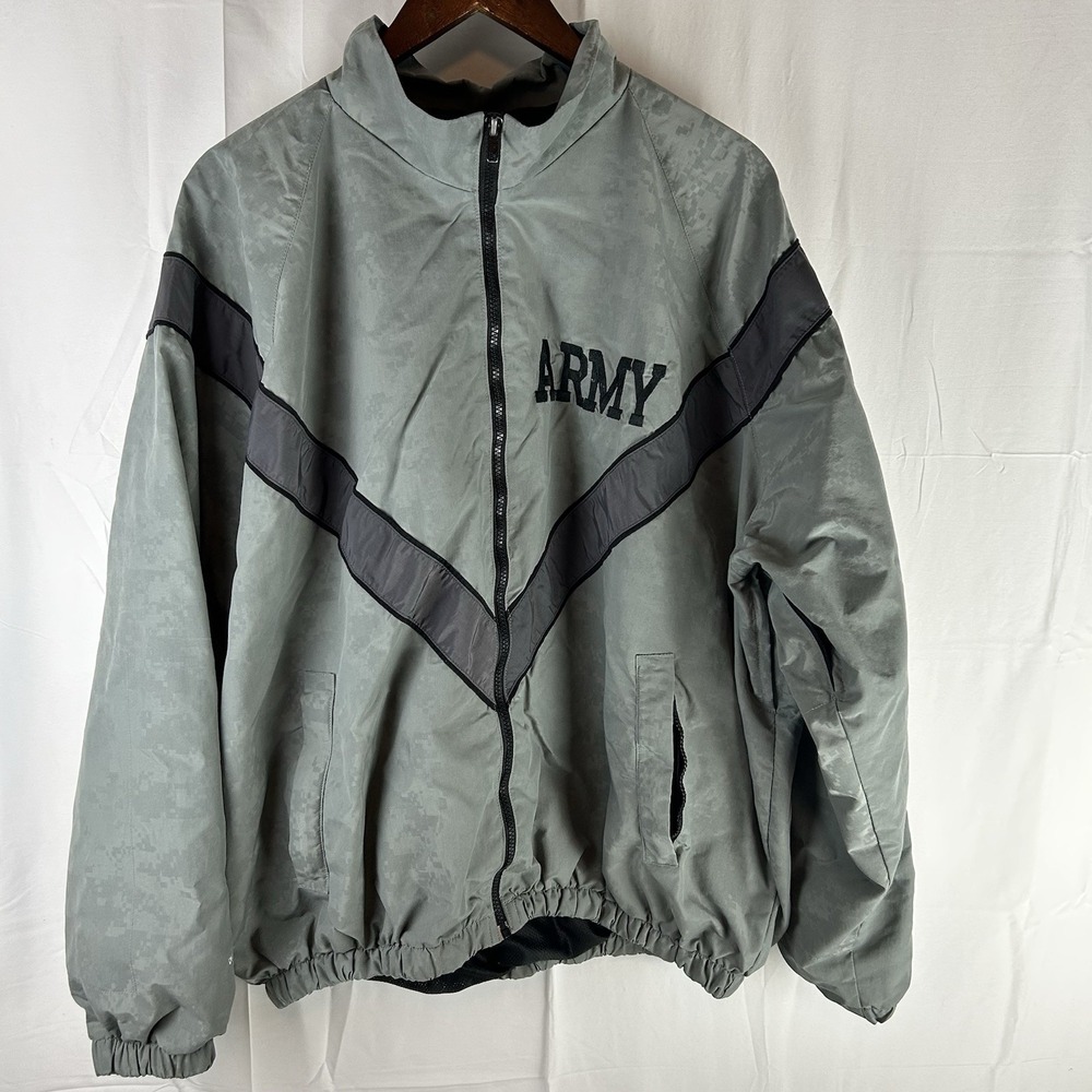 Skilcraft JWOD Jacket Mens Lg-Reg Gray IPFU‎ Reflective Full Zip US Army Digital